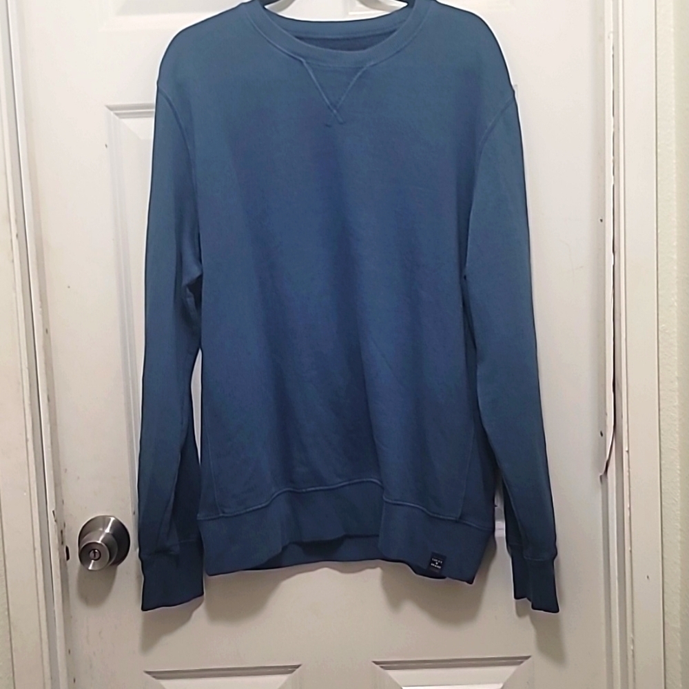 LUCKY BRAND MEN'S BLUE CREW NECK SWEATER SIZE LARGE